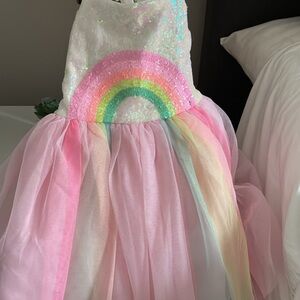 Rainbow Sequin Kids Dress